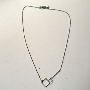 Vintage Silver Tone chain necklace with interlocking squares